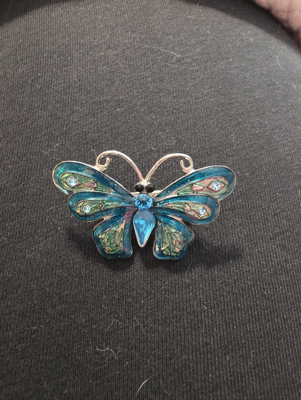 Blue Butterfly Enamel Brooch - Women's Jewelry